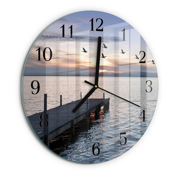 Reloj de pared redondo Pájaros junto al lago