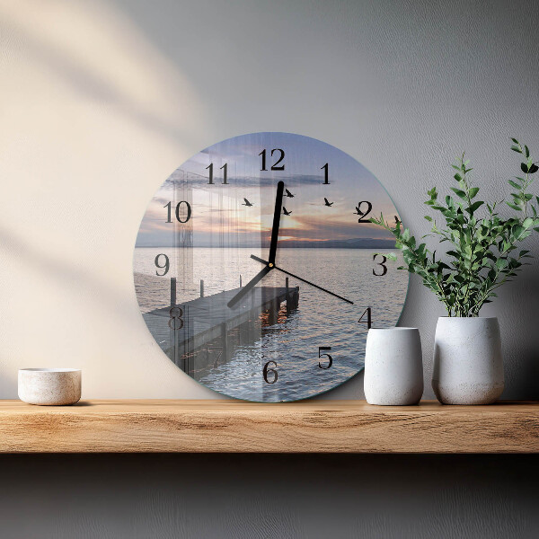 Reloj de pared redondo Pájaros junto al lago