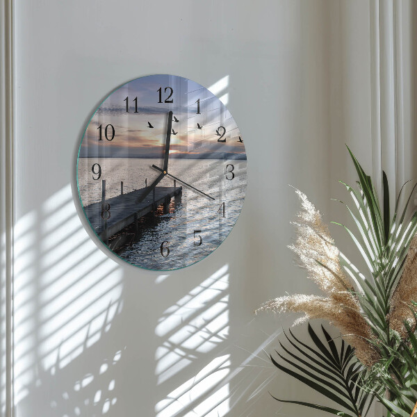 Reloj de pared redondo Pájaros junto al lago