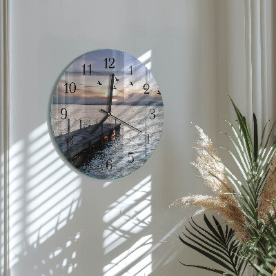 Reloj de pared redondo Pájaros junto al lago