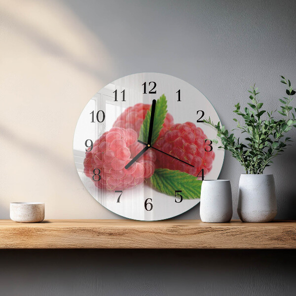 Reloj de pared redondo Frambuesas