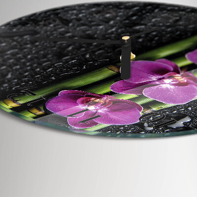 Reloj de pared redondo Orquídea