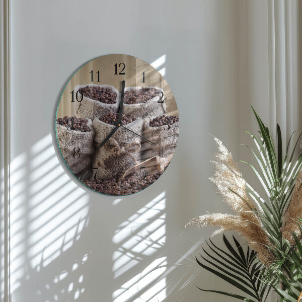 Reloj de pared redondo Granos de café