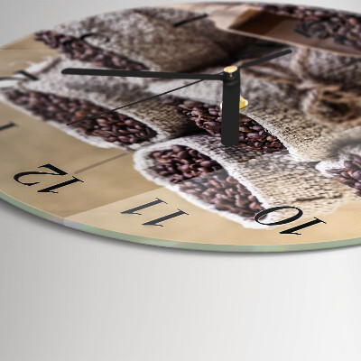 Reloj de pared redondo Granos de café