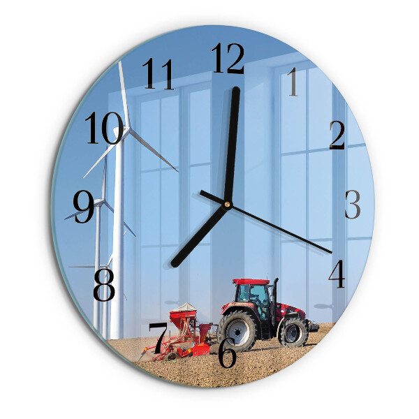 Reloj de pared redondo Campo de tractores