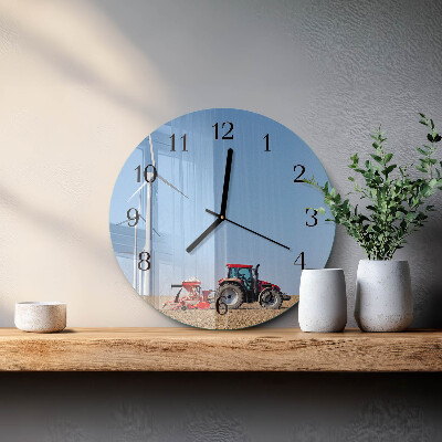 Reloj de pared redondo Campo de tractores