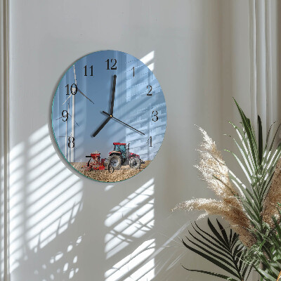 Reloj de pared redondo Campo de tractores