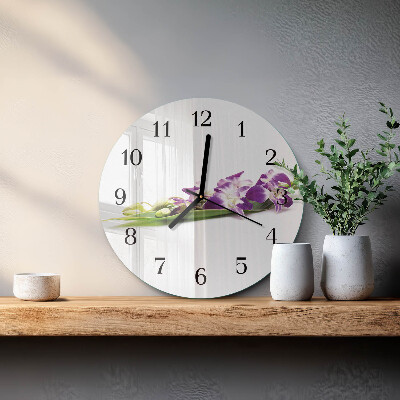 Reloj de pared redondo Flores