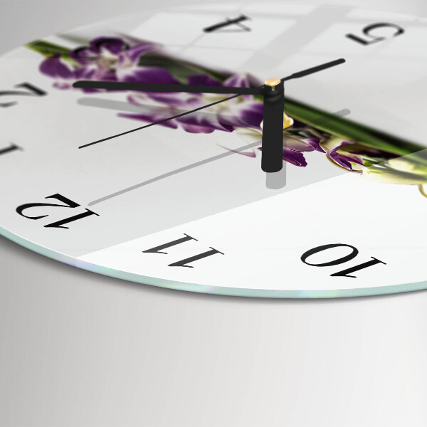 Reloj de pared redondo Flores