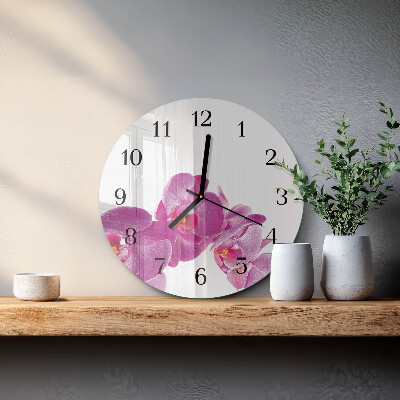 Reloj de pared redondo Orquídea