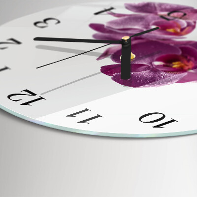Reloj de pared redondo Orquídea