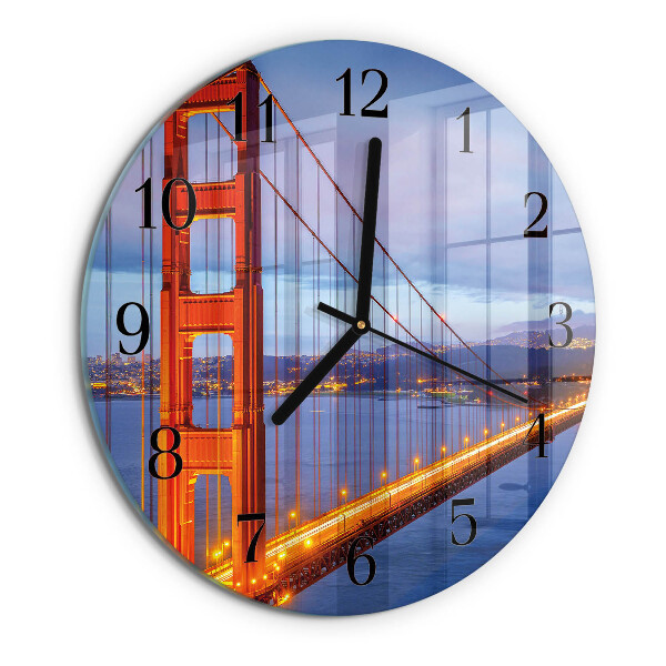 Reloj de pared redondo Puerta dorada