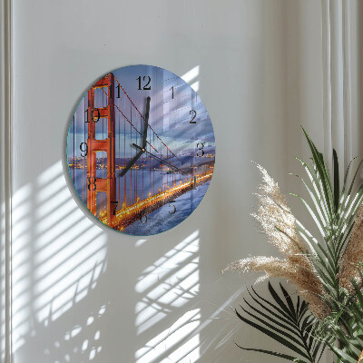 Reloj de pared redondo Puerta dorada