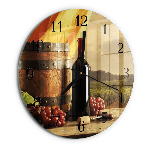Reloj de pared redondo Barril de vino