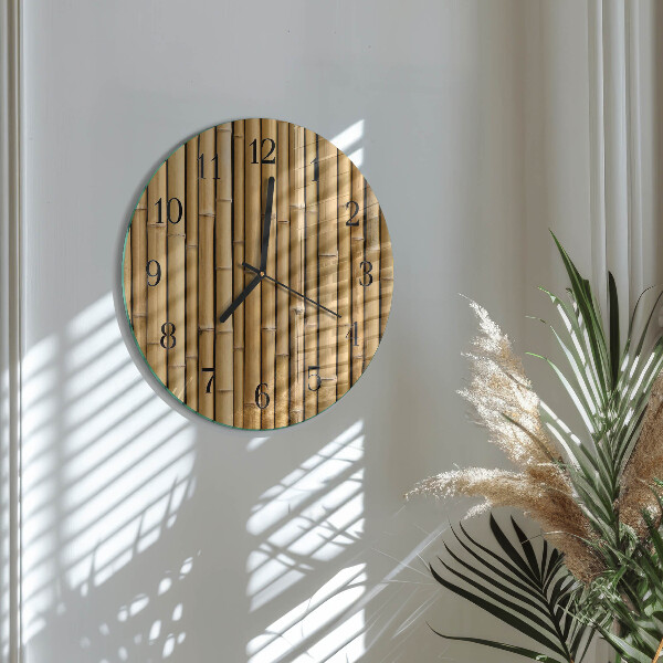 Reloj de pared redondo Bambú
