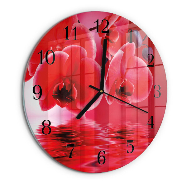 Reloj de pared redondo Orquídea