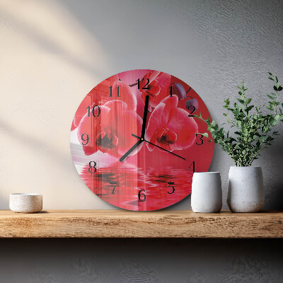 Reloj de pared redondo Orquídea