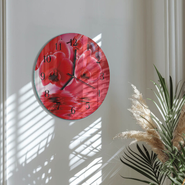 Reloj de pared redondo Orquídea