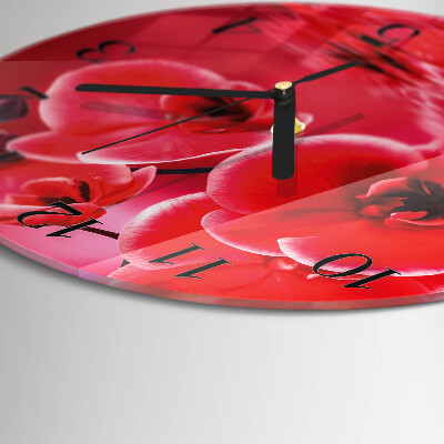 Reloj de pared redondo Orquídea