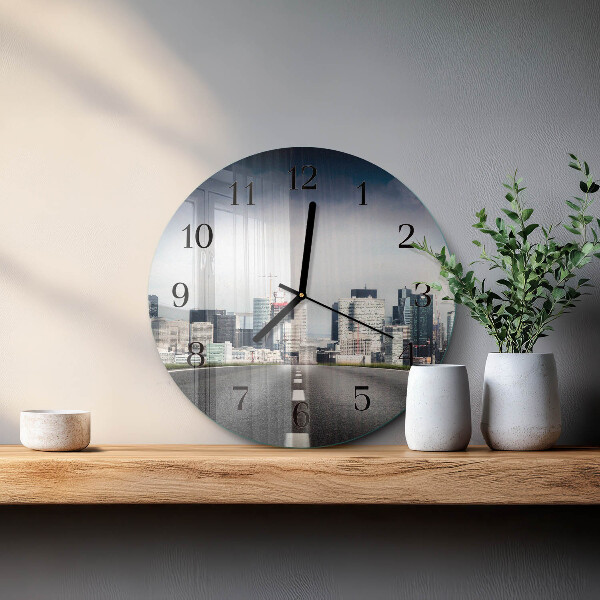 Reloj de pared redondo Ciudad de la carretera