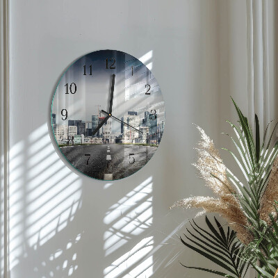 Reloj de pared redondo Ciudad de la carretera