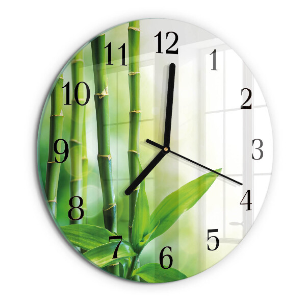 Reloj de pared redondo Bambú