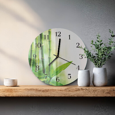 Reloj de pared redondo Bambú