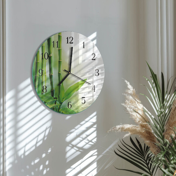 Reloj de pared redondo Bambú