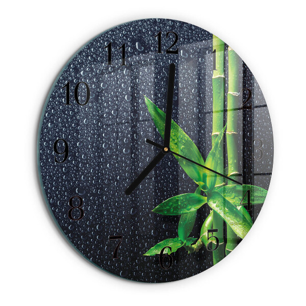 Reloj de pared redondo Gotas y bambú