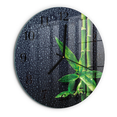 Reloj de pared redondo Gotas y bambú