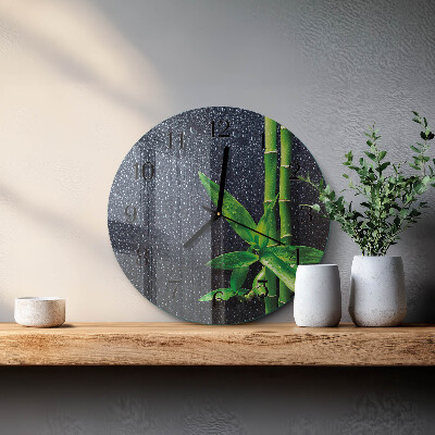 Reloj de pared redondo Gotas y bambú