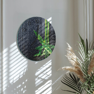 Reloj de pared redondo Gotas y bambú