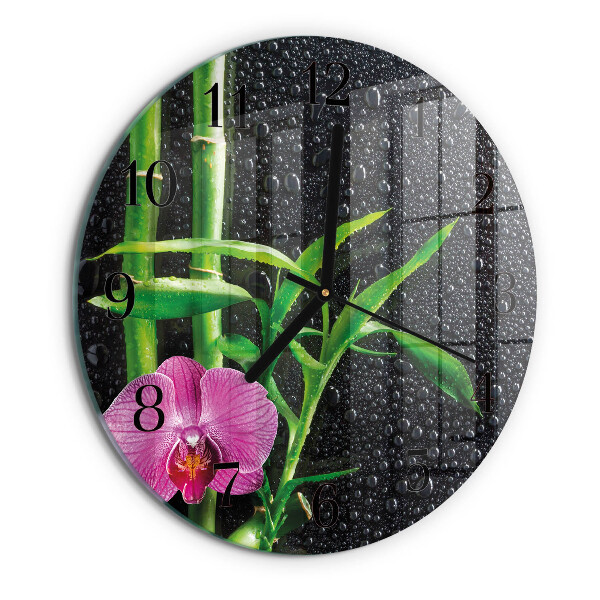 Reloj de pared redondo Spa de bambú