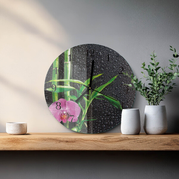 Reloj de pared redondo Spa de bambú
