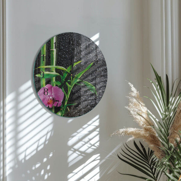 Reloj de pared redondo Spa de bambú
