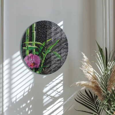 Reloj de pared redondo Spa de bambú