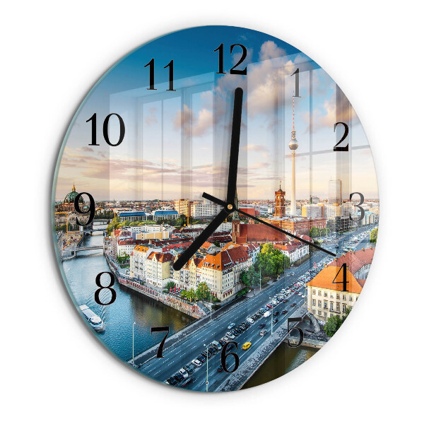 Reloj de pared redondo Río de la ciudad