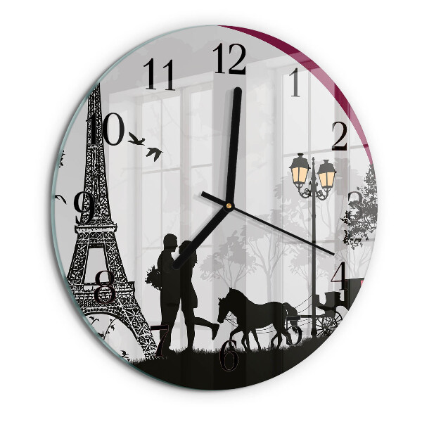 Reloj de pared redondo Amor por París
