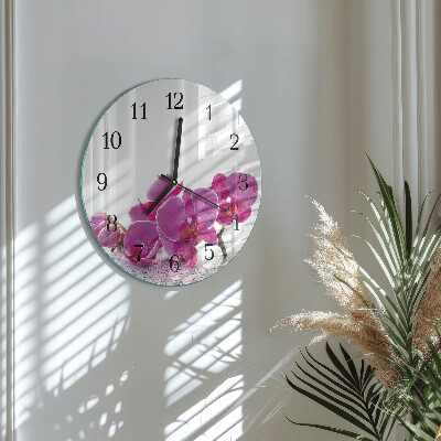 Reloj de pared redondo Orquídea