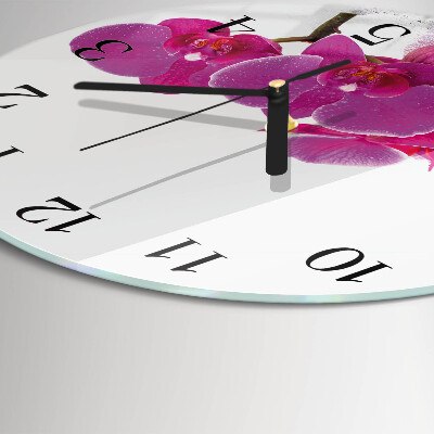 Reloj de pared redondo Orquídea