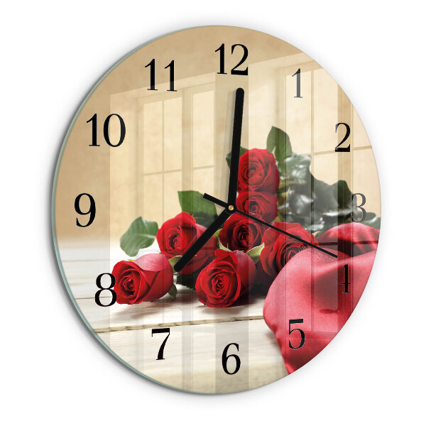 Reloj de pared redondo Rosas