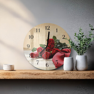 Reloj de pared redondo Rosas