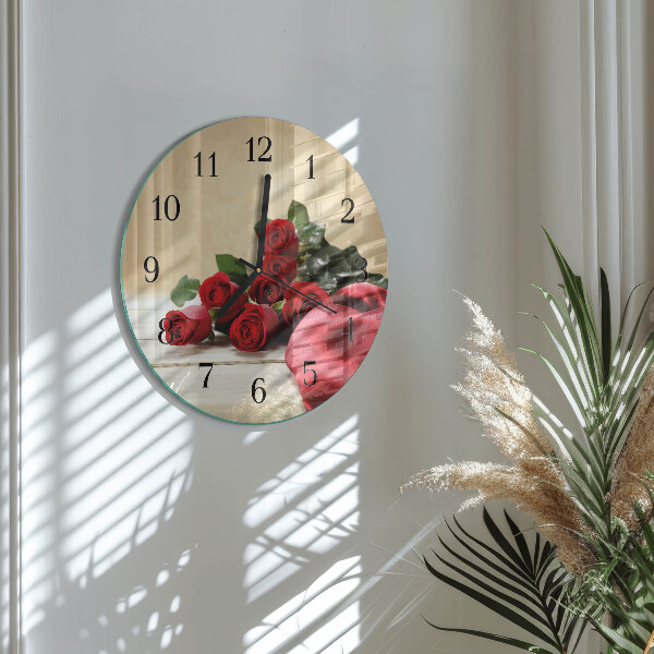 Reloj de pared redondo Rosas