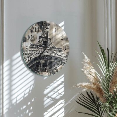 Reloj de pared redondo Torre Eiffel