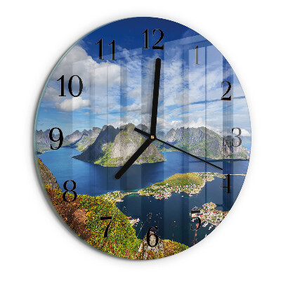 Reloj de pared redondo montañas