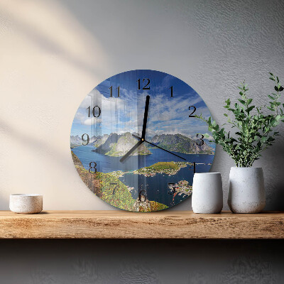 Reloj de pared redondo montañas