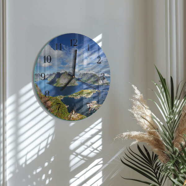 Reloj de pared redondo montañas
