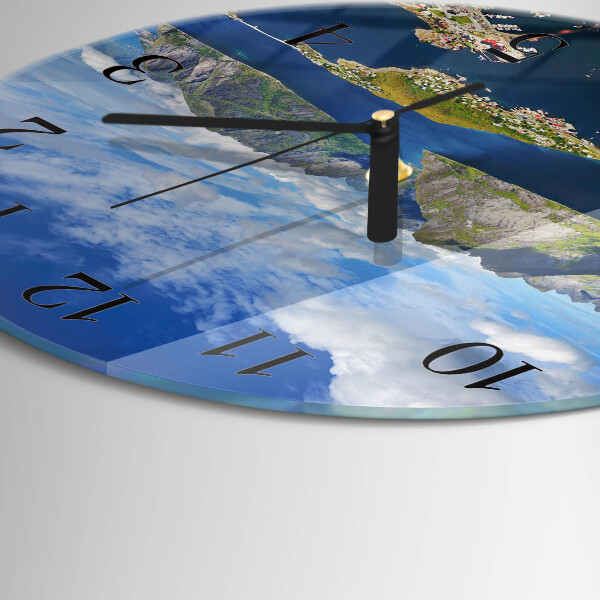 Reloj de pared redondo montañas
