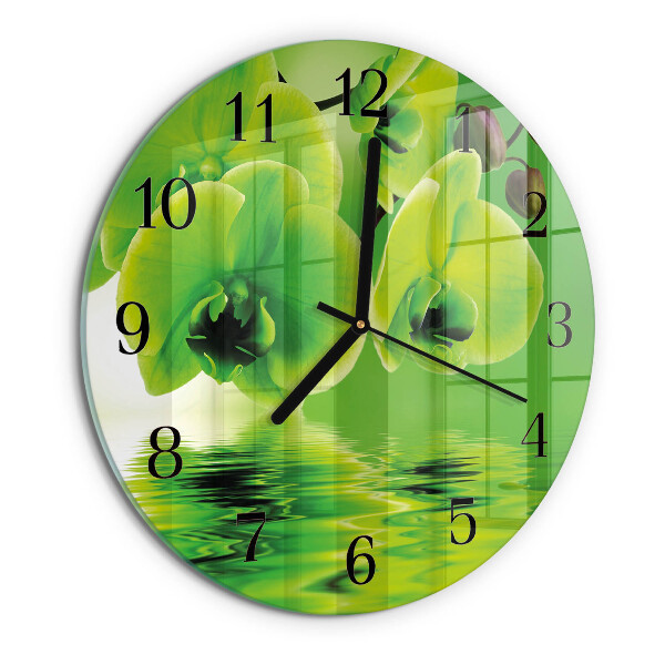 Reloj de pared redondo Orquídea