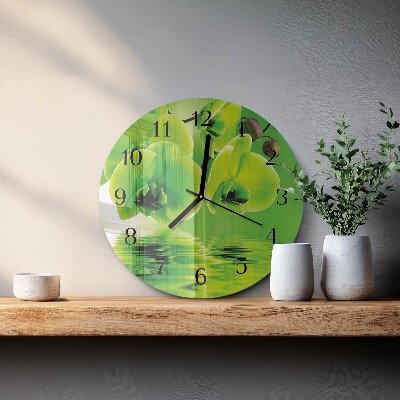 Reloj de pared redondo Orquídea